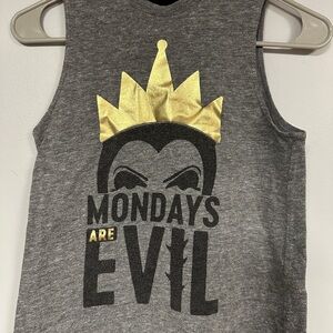 Disney Mondays are evil Queen with metallic gold crown tank XXS